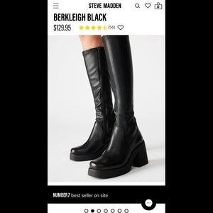 Steve Madden BERKLEIGH BLACK knee high boots, 5.5